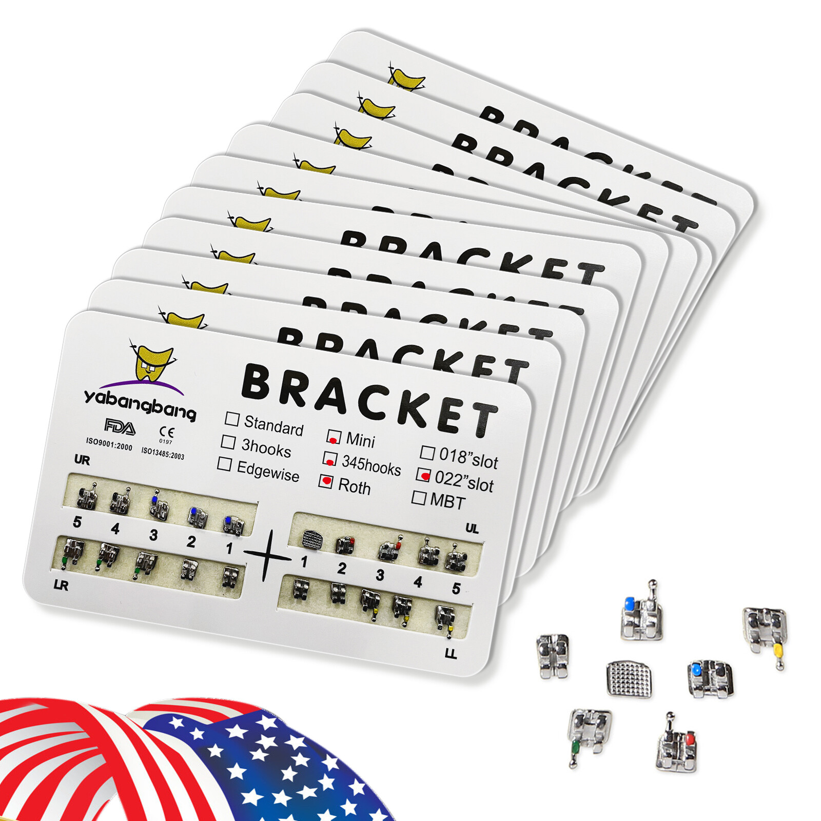 10kits SANDENT Dental Brackets Braces Orthodontic Mini Roth0.022″ Hooks 3-4-5
