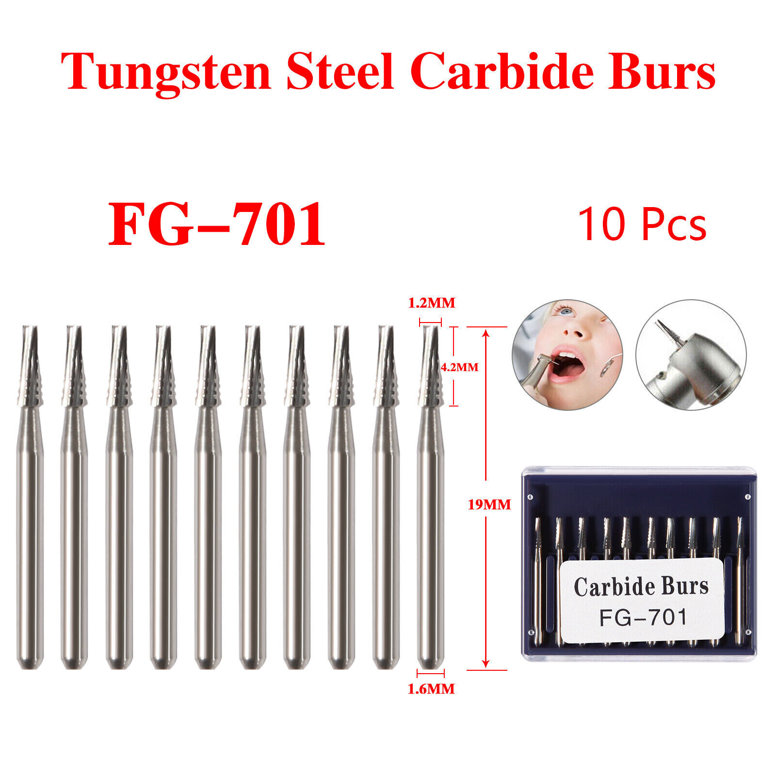SANDENT Dental Carbide Burs Surgical High Speed FG Surgical 701 702 ds