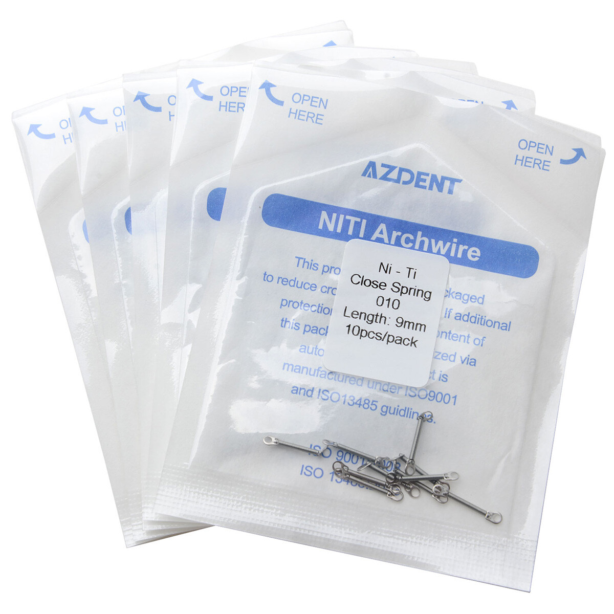 Ortodoncia dental Niti Resorte helicoidal cerrado de alta resistencia 10pcs/Pack