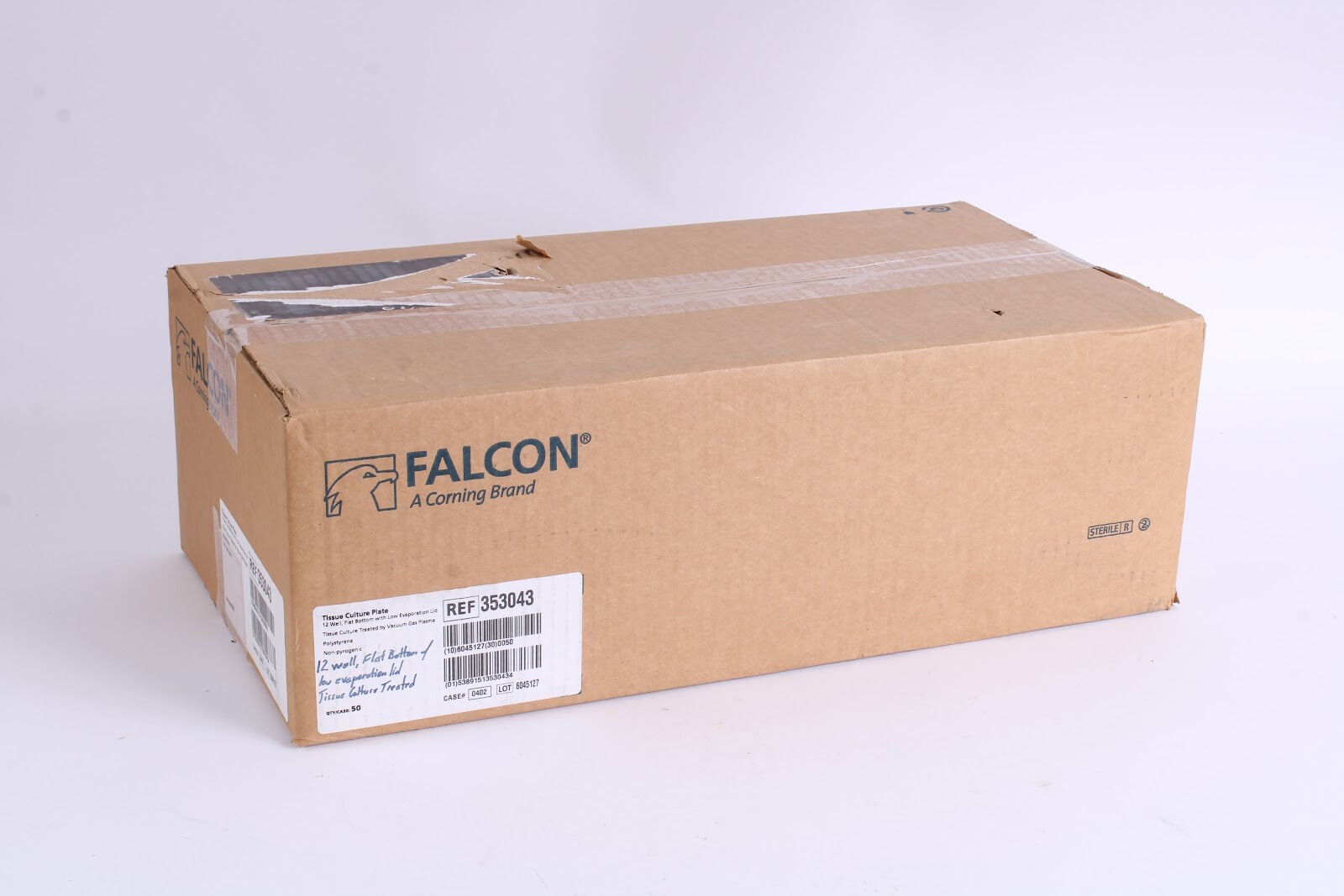 Corning Falcon 353043 12-Well Flat Bottom W/ Lid Tissue Culture Plate Case of 50