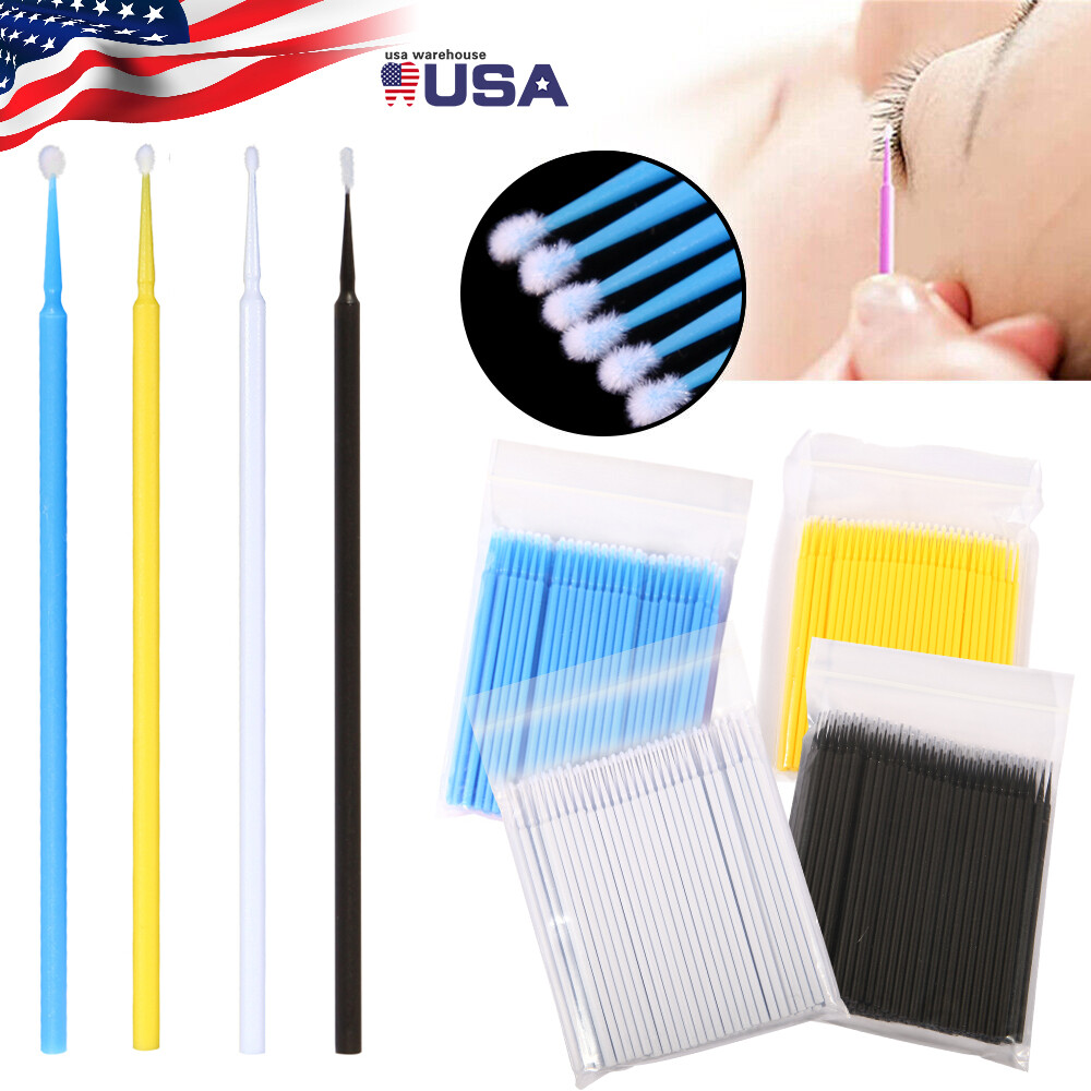 Dental Micro Applicators Disposable Makeup Eyelash Brush Swab Mascara Wand Eye