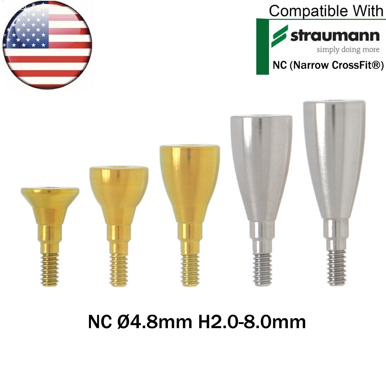 US Dental Straumann NC/RC Healing Abutments Conical Closure Cap Fit ITI BL/BLT