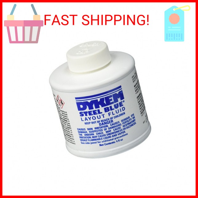 Dykem 80300 Steel Blue Layout Fluid, Brush-in-Cap (4oz)