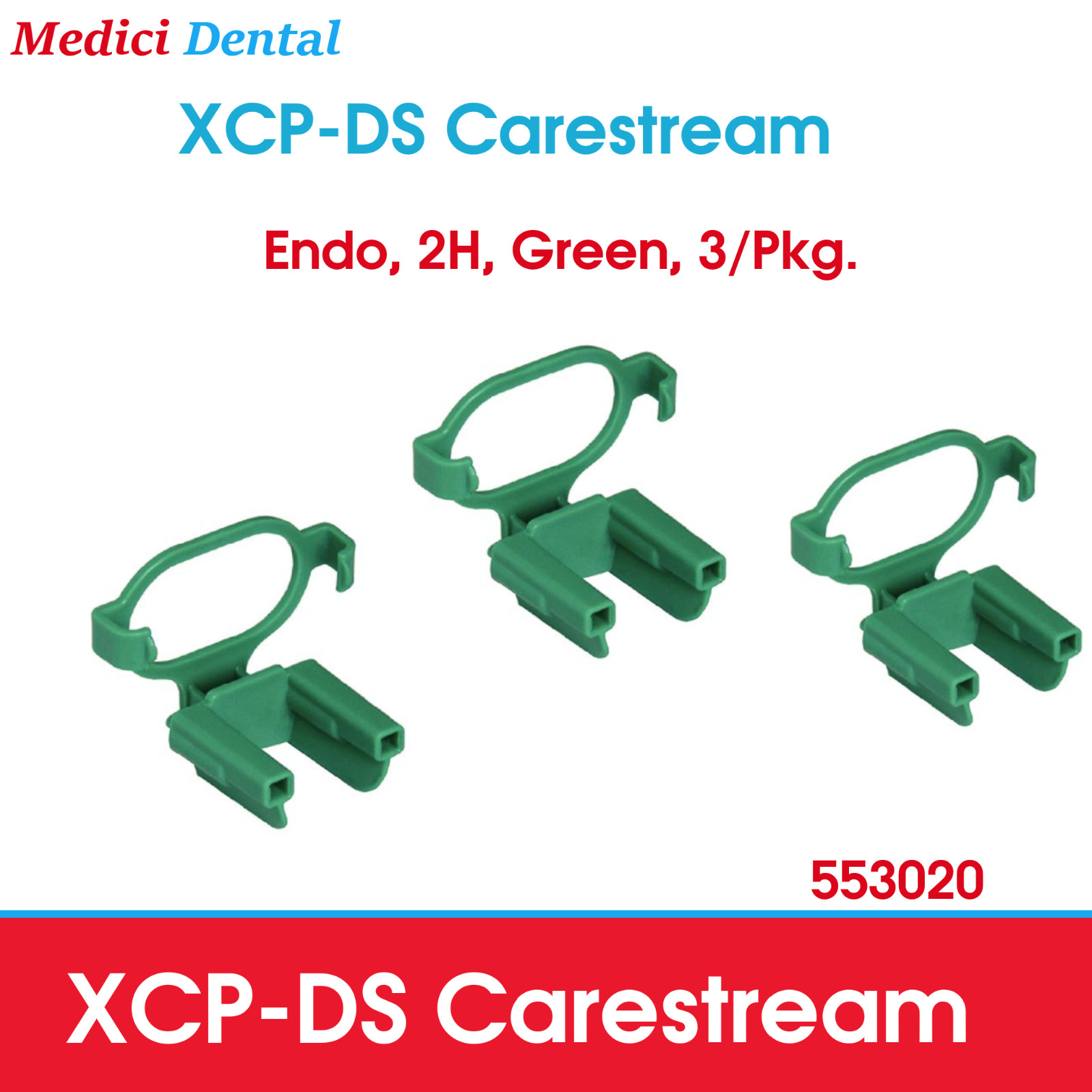 Dental X-Ray XCP-DS Carestream Digital Sensor Holder Endo, 2H, 553020, 3/Pkg