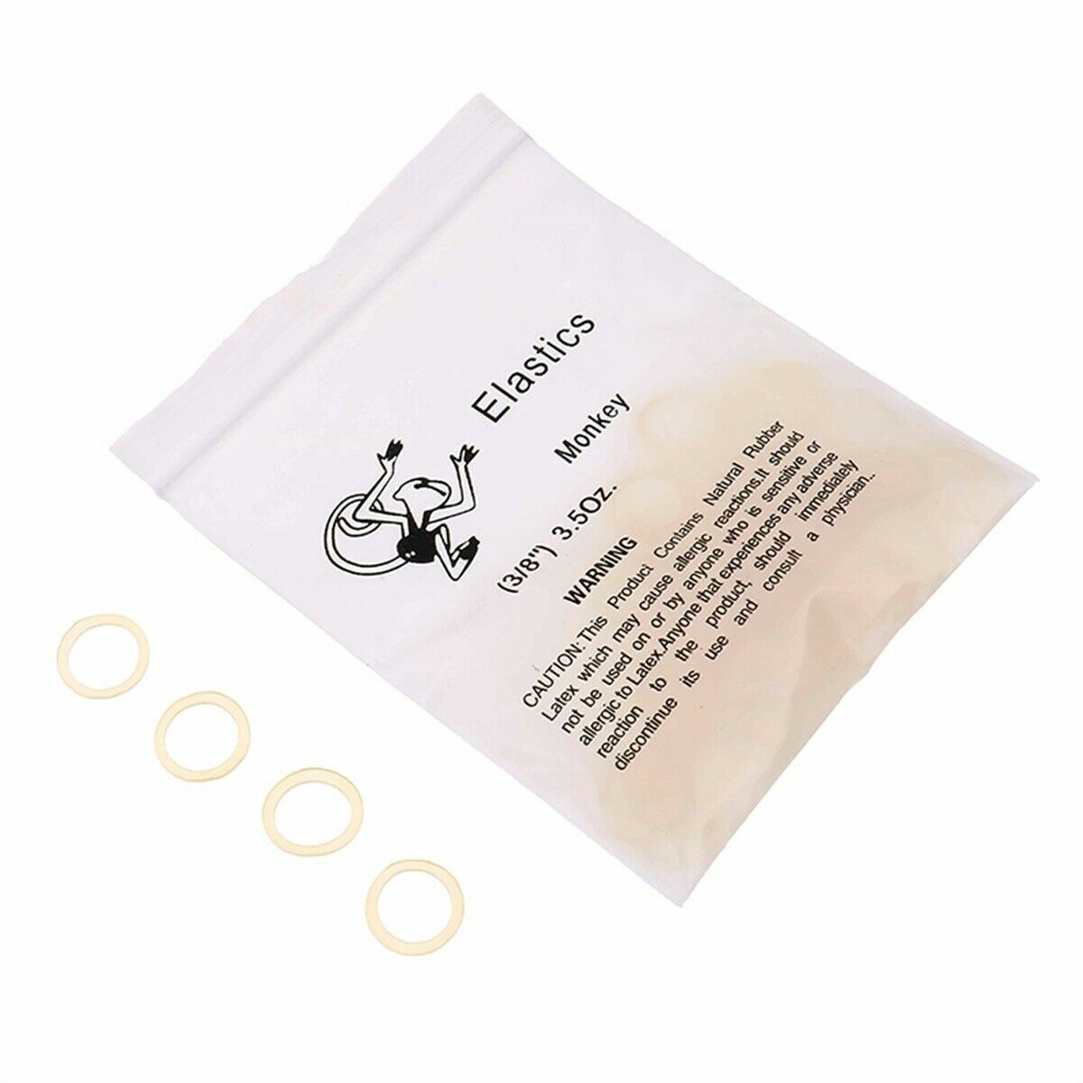 Dental Orthodontic Rubber Bands Elastics Latex Braces Forces 3.5 oz 3/8” Monkey