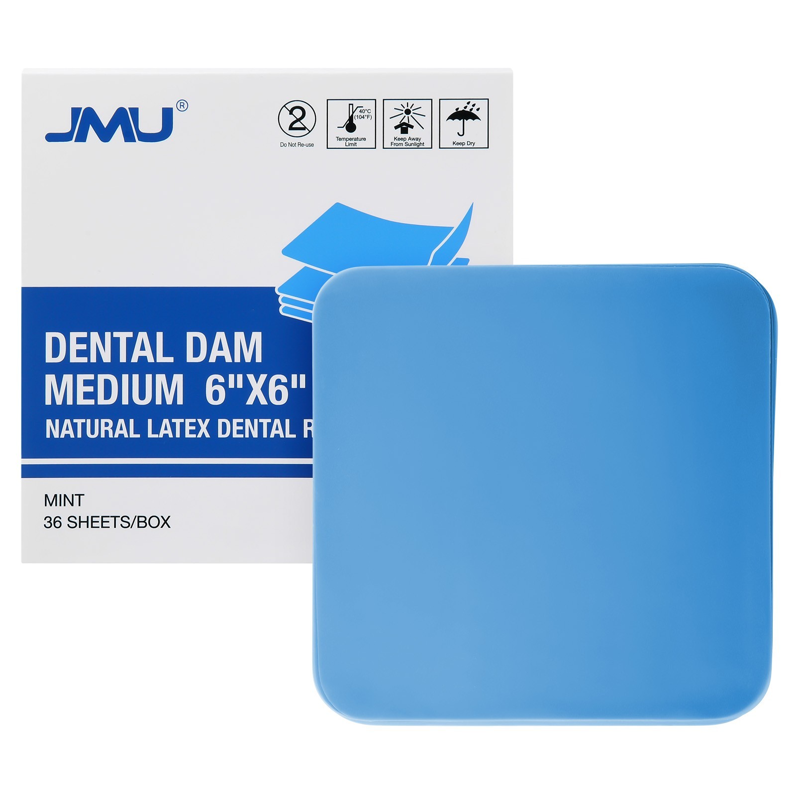 Natural Latex Dental Rubber Dam Medium Size 6″X6″ Blue & Mint  Green Isolation