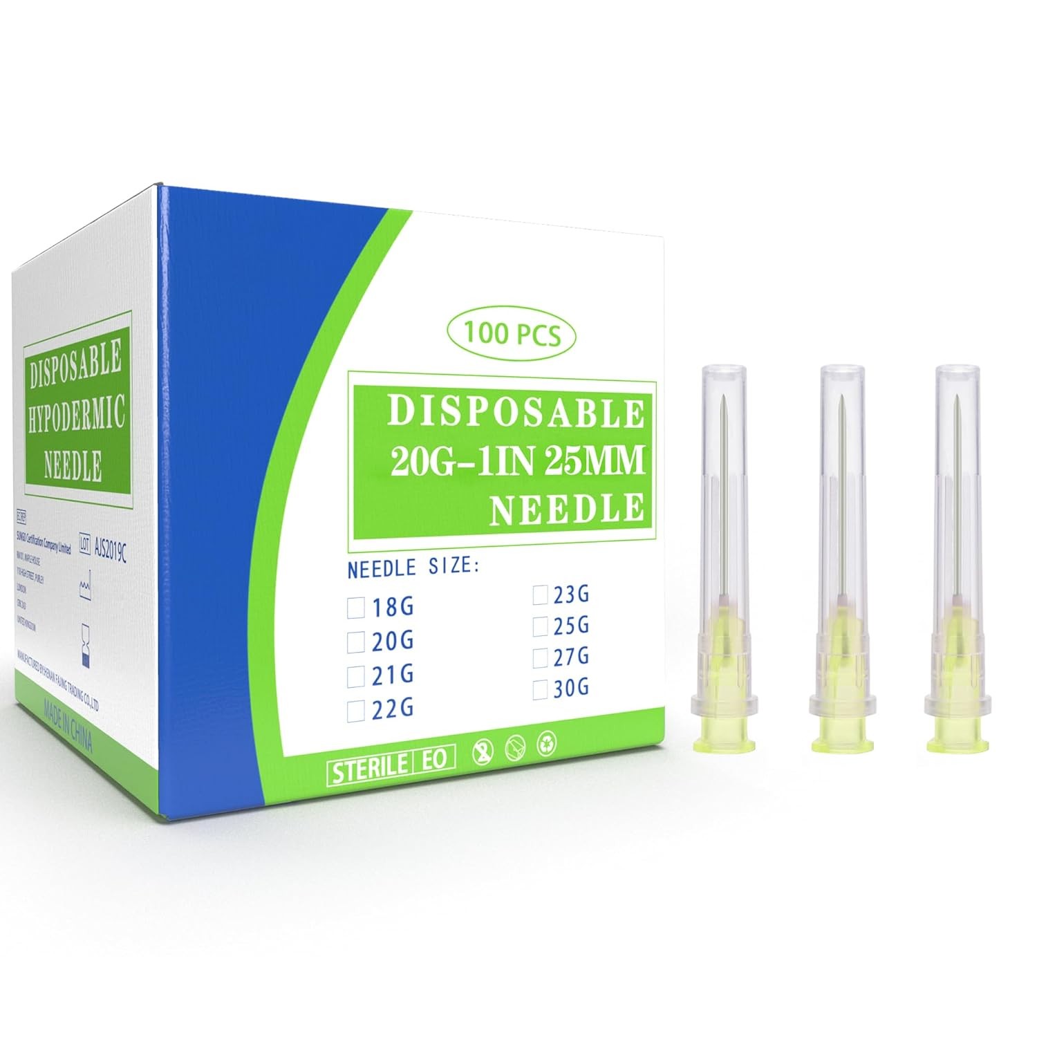 20 Ga 1 Inch Lab Syringe Needle, Disposable Dispensing Lab Supplies, Individuall