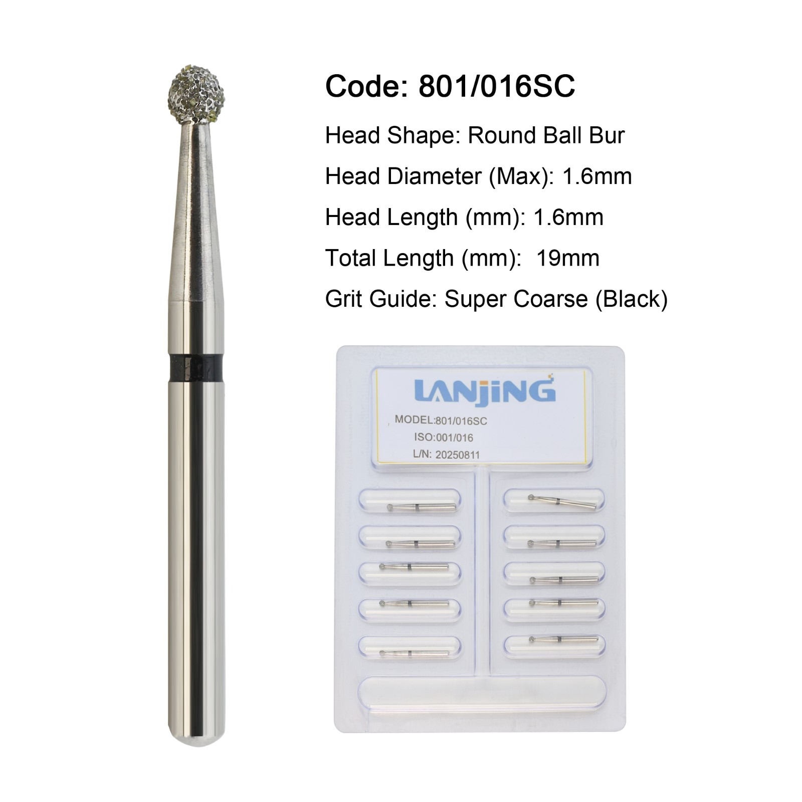 Dental Diamond Burs FG Flat Round End Taper Cylinder Super Coarse High Speed Bur