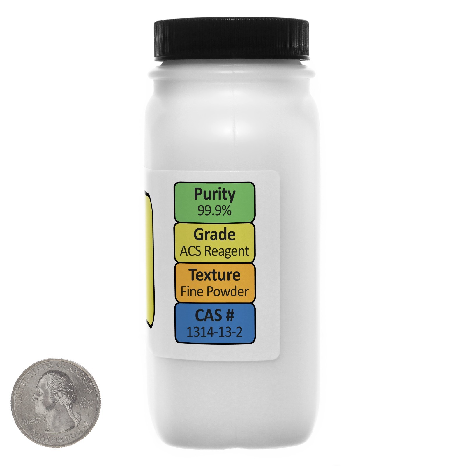 Zinc Oxide [ZnO] 99.9% ACS Grade Powder 8 Oz in a Space-Saver Bottle USA