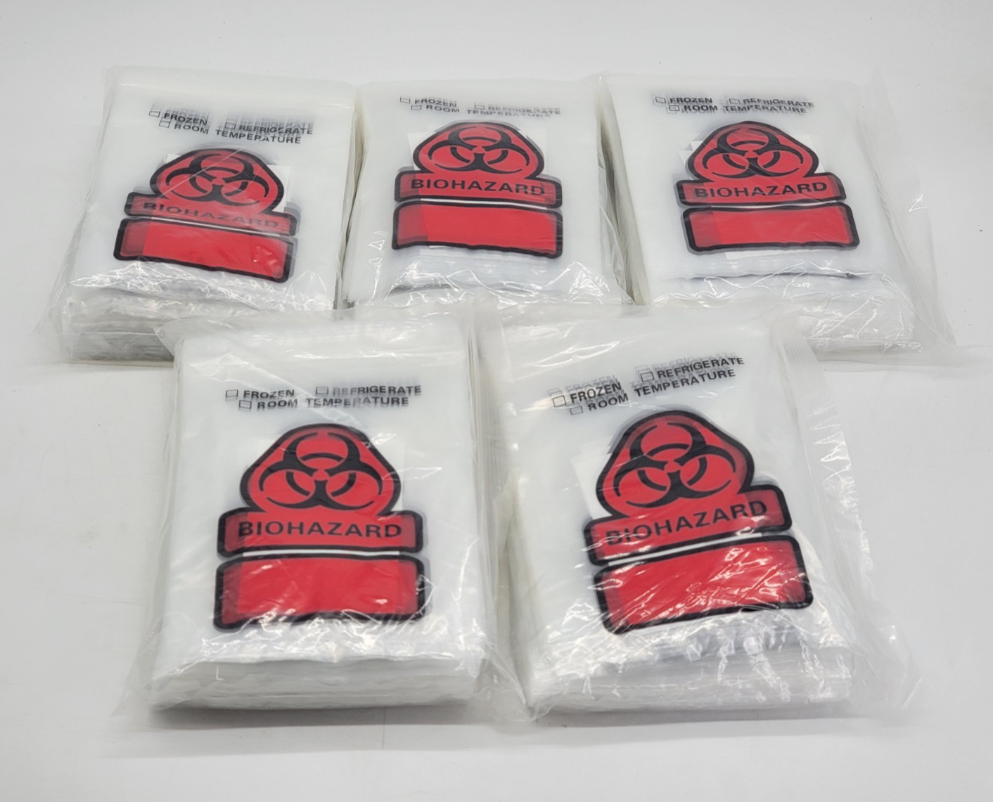 500/Case Fisherbrand 6×9 Biohazard Specimen Transport Bags Light Duty 01-800-05