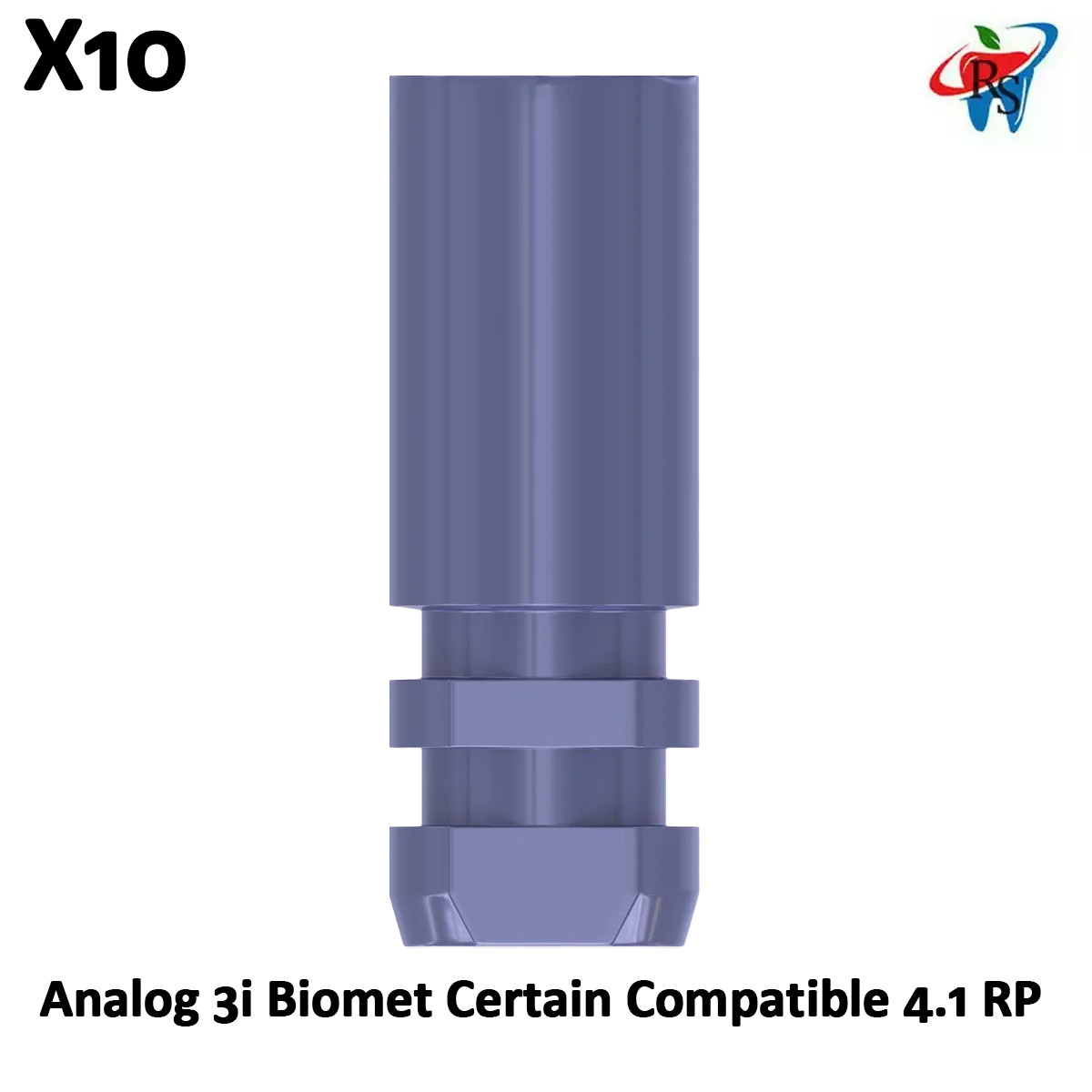 10x Dental Analog 3i Biomet Certain Compatible 4.1 RP Titanium Lab Replica