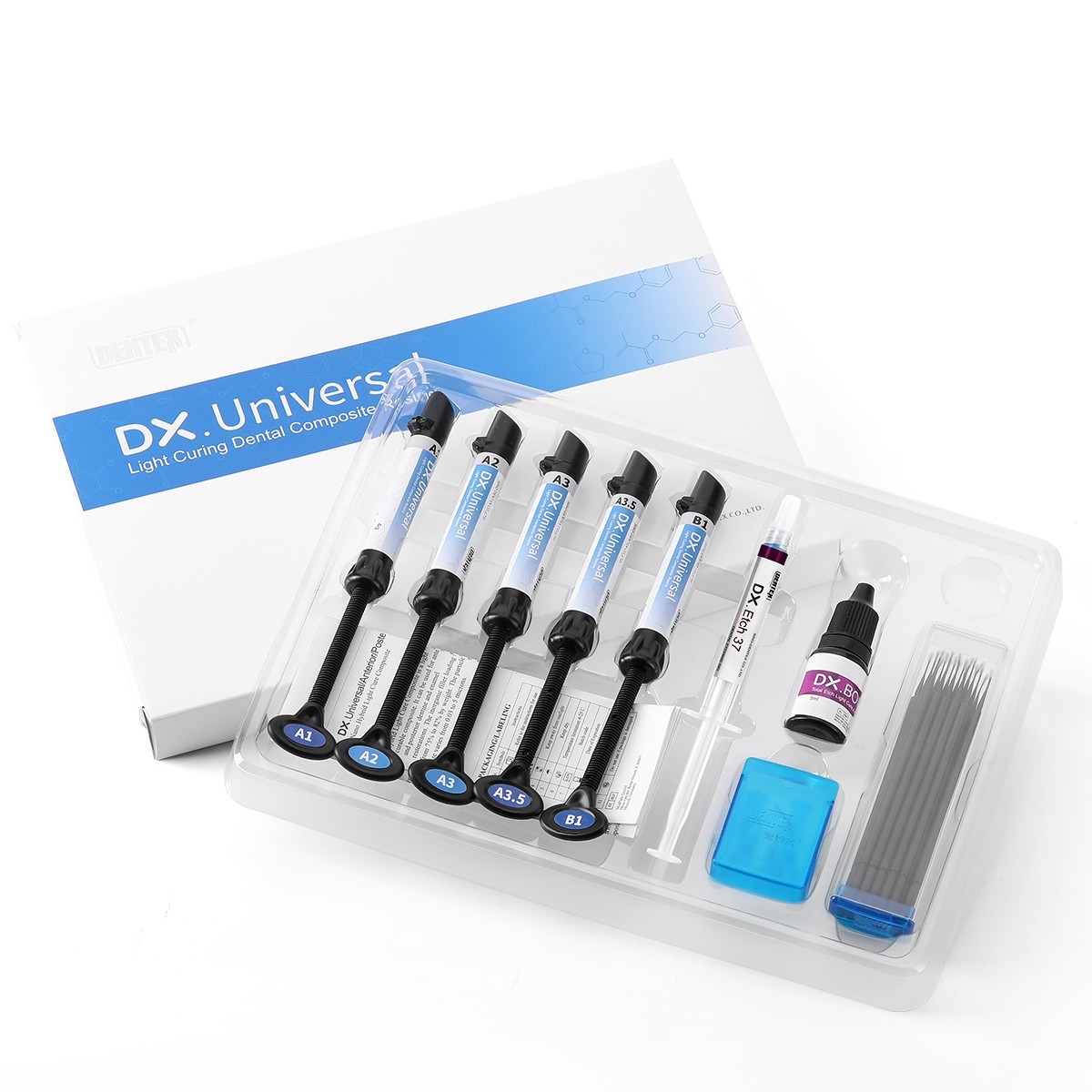 Dentex Dental resina de compuesto de cura Light Kit A1 A2 A3 A3.5 B1