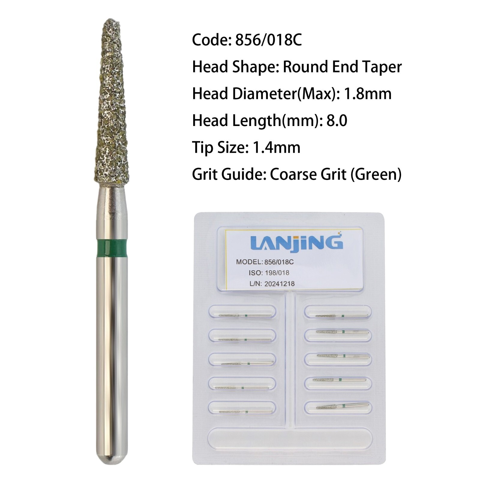 Dental Diamond Burs FG Flat Round End Taper Cylinder Super Coarse High Speed Bur
