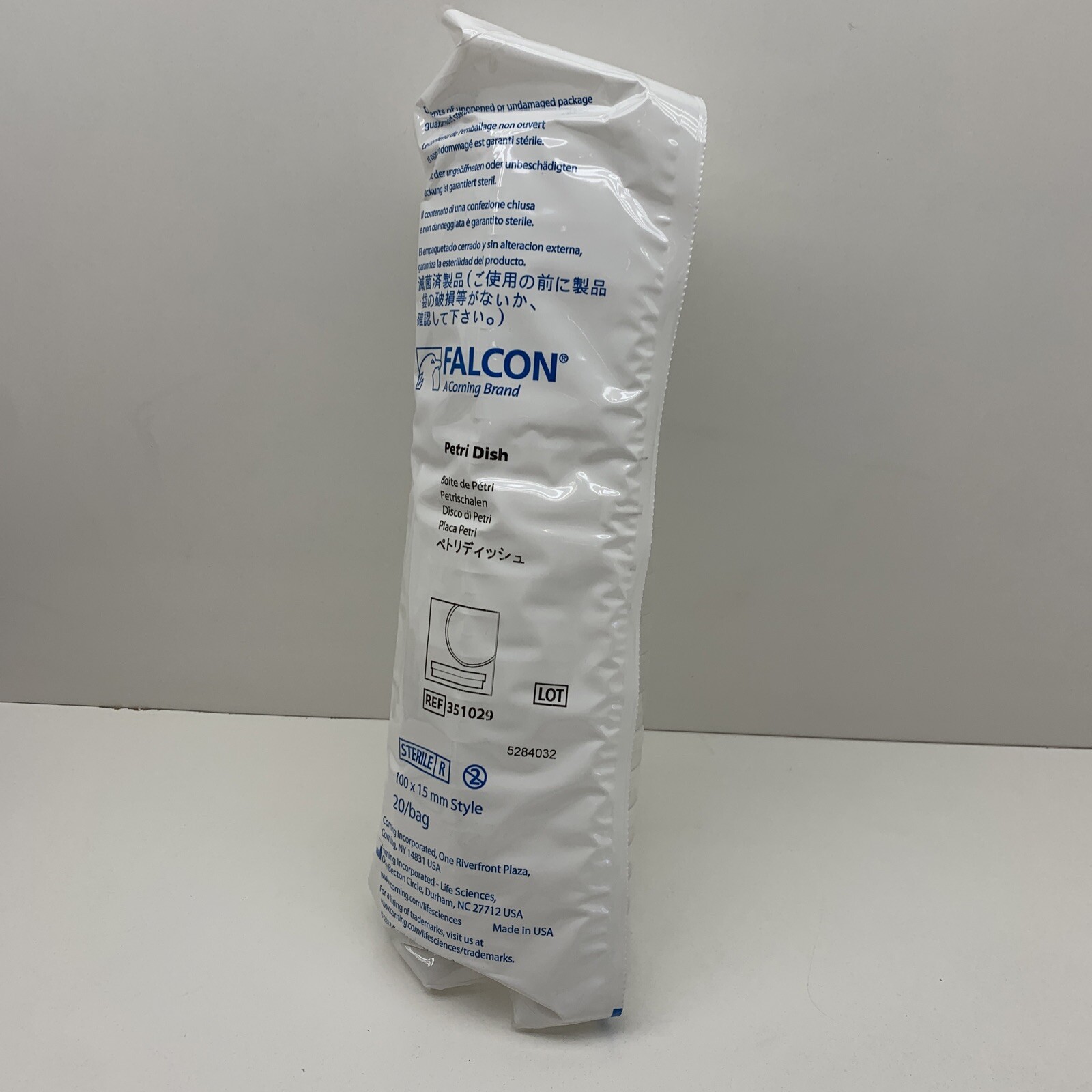 (140) Falcon 351029 Bacteriological Petri Dish with Lid 100 x 15mm