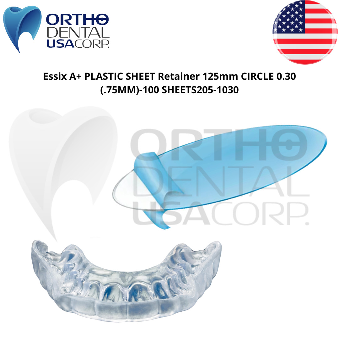 Essix A+ PLASTIC SHEET Retainer 125mm CIRCLE 0.30 (.75MM)-100 205-1030