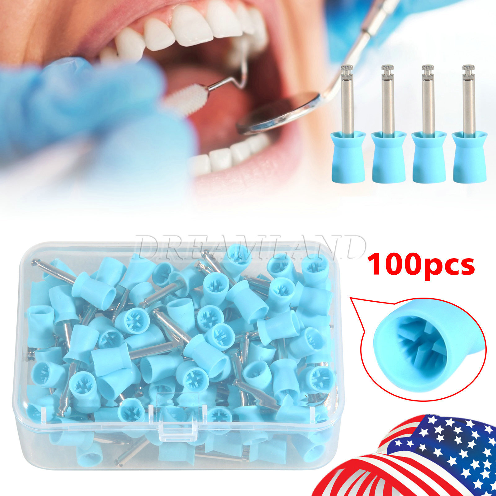 Dental de goma profilaxis de pulido de dientes Copas de pulido de tipo pestillo