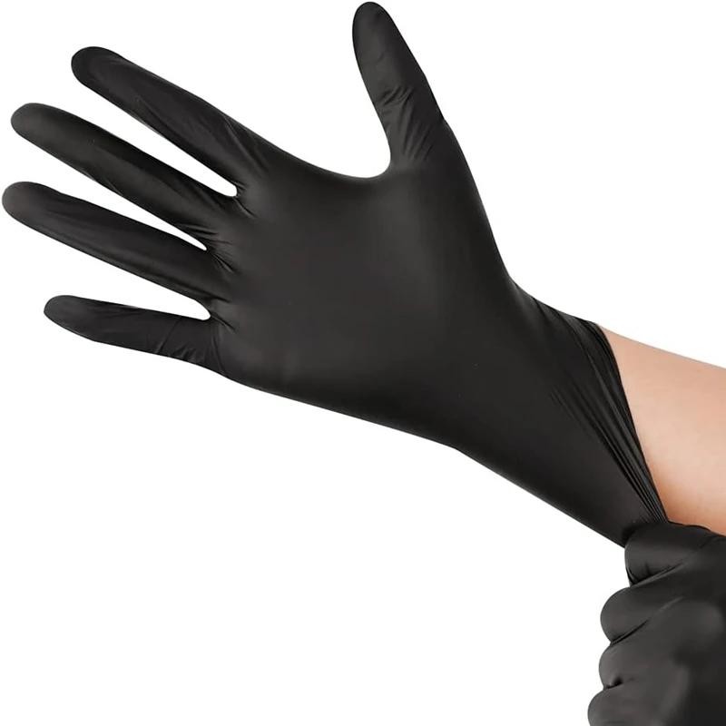 10/20/50/100pcs Black Nitrile Gloves Disposable Latex Free Cleaning Mechanic
