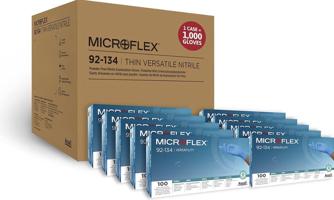 MICROFLEX 92-134 | Thin Versatile Nitrile EXAM GLOVES Size Small 6.5-7 *1000/Cs*