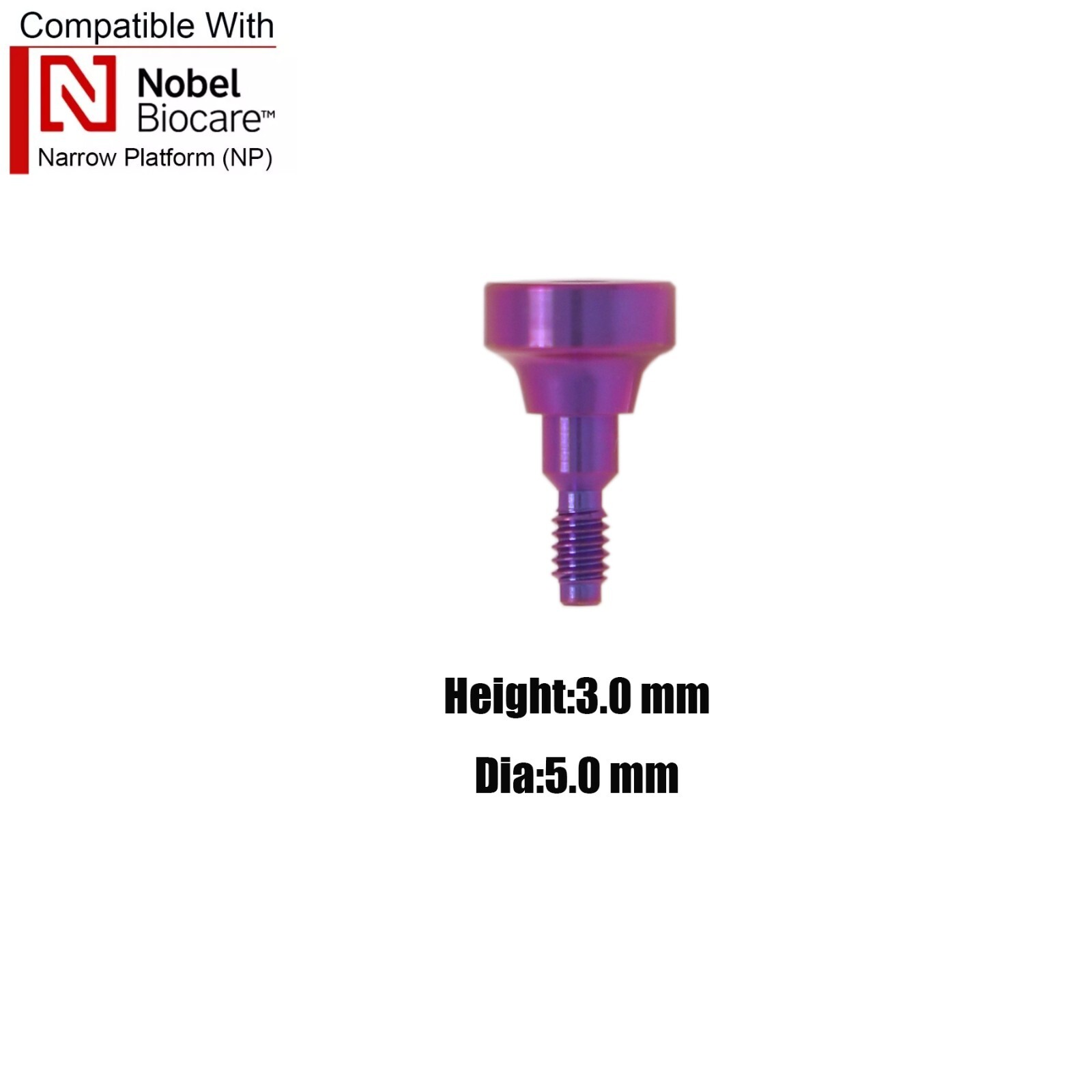 NobelActive Dental Healing Abutment Cap Fit Nobel Biocare Height 3/5/7mm RP NP