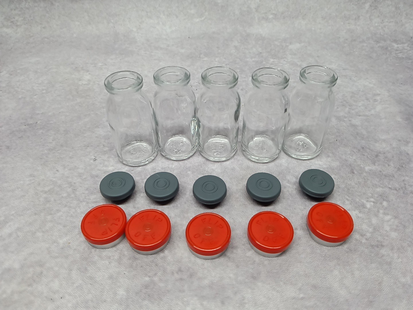 10mL Clear Glass Vial With Tamper Proof Flip Top Seals – 5 Vials