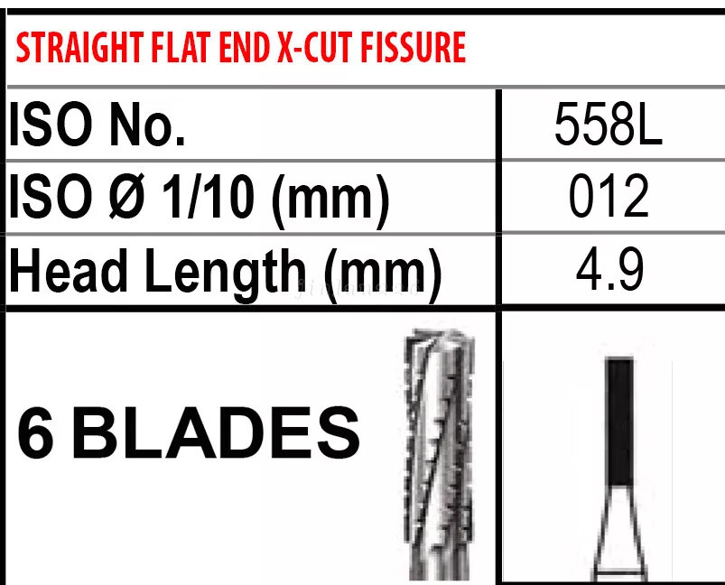 FGOS558 Carbide Burs Friction Grip FG & Surgical Made in China 100 Bur