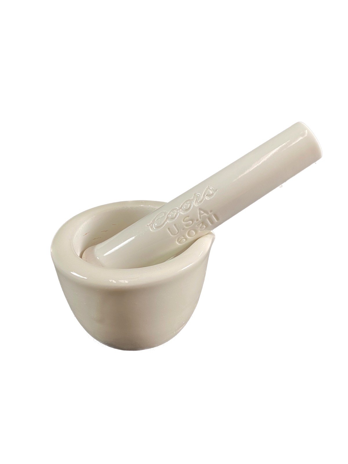 COORS COORSTEK 50mL Glazed Porcelain Mortar 114mm Pestle Set 60310/60311