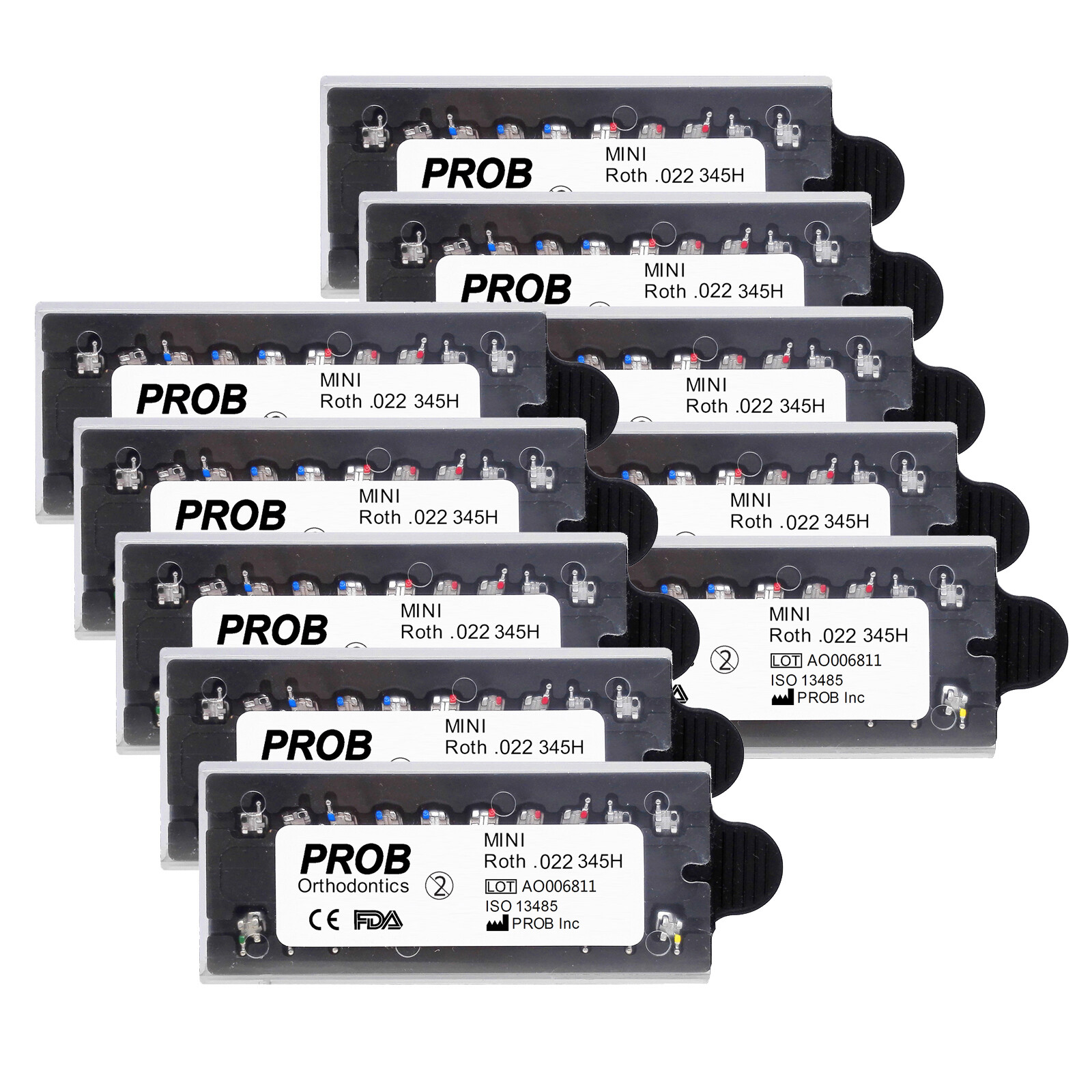 PROB Dental Orthodontic Metal Brackets Brace MIM MBT/ROTH 022/018 345H Monoblock