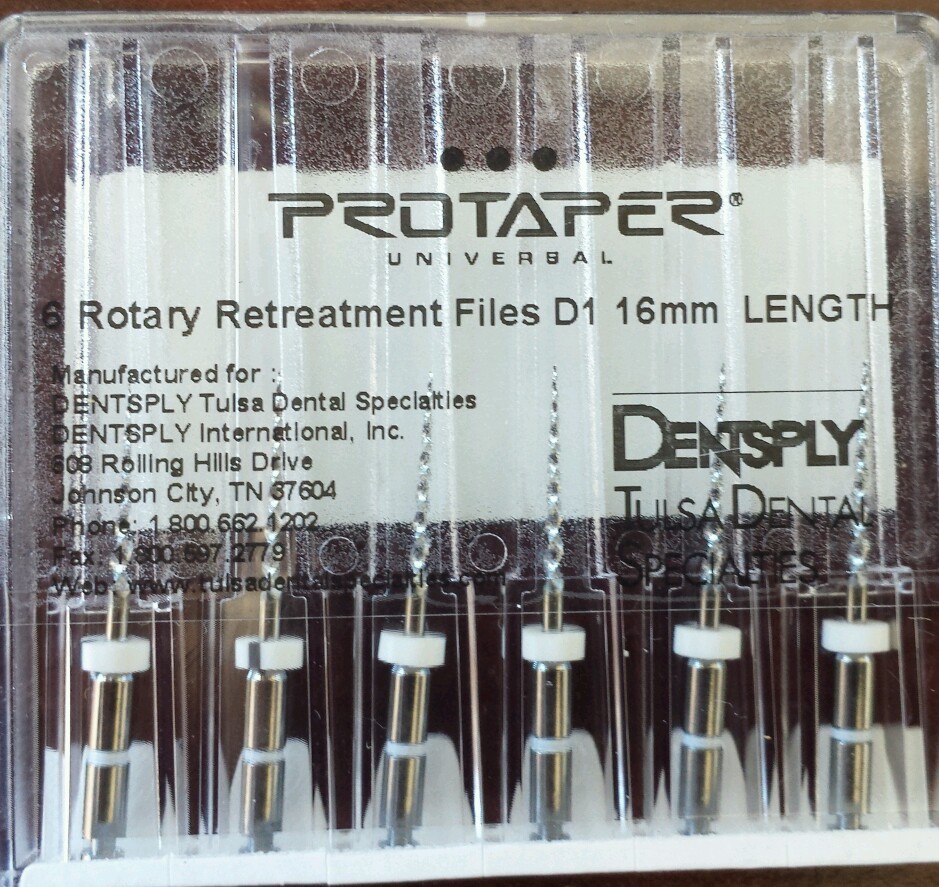 Dental Dentsply Tulsa Rotary Retreatment ProTaper Universal Files 16 mm D1