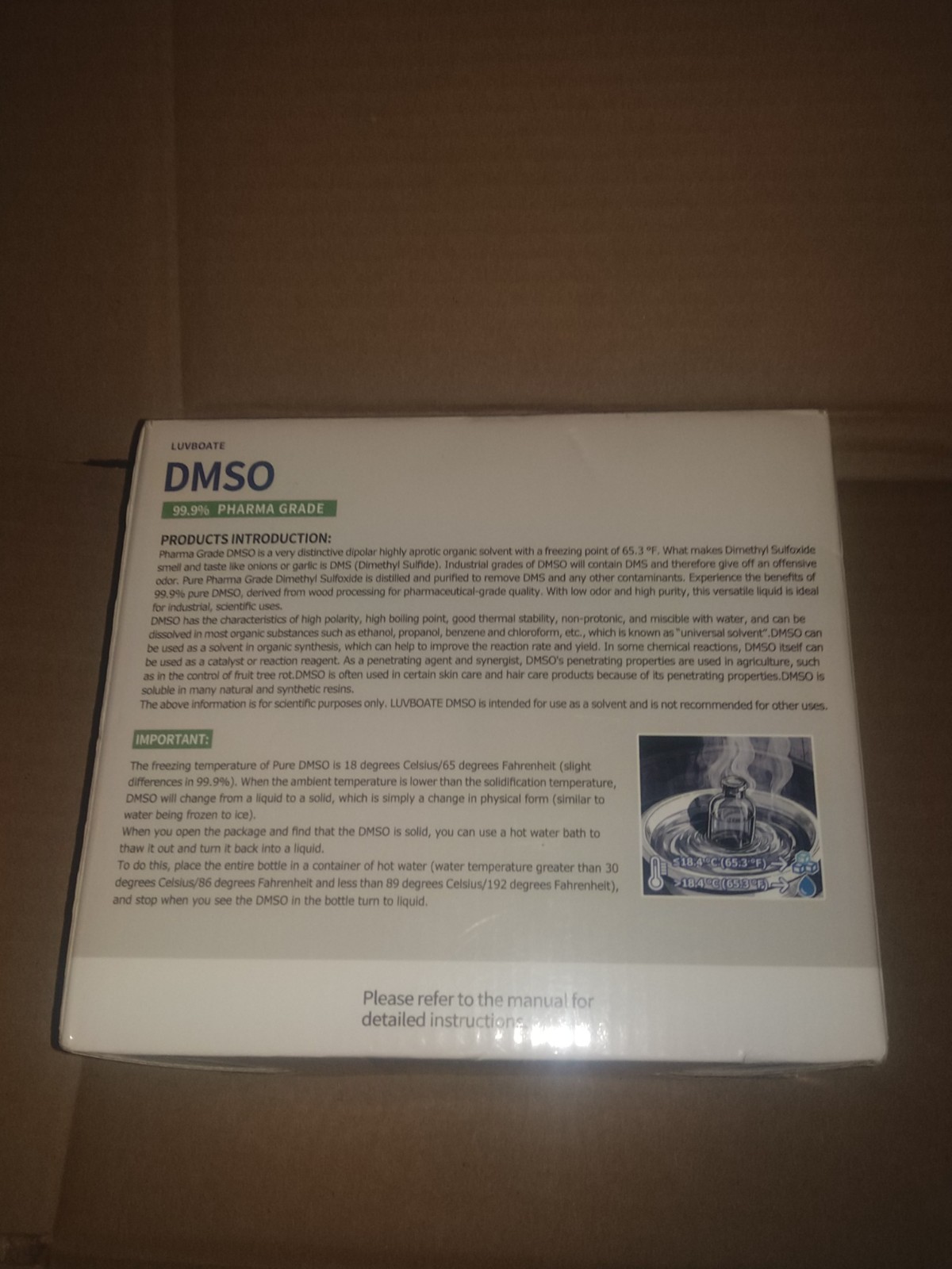 DMSO 99.9% Pharma Grade Pure Liquid Dimethyl Sulfoxide 16 fl.oz in Bottle