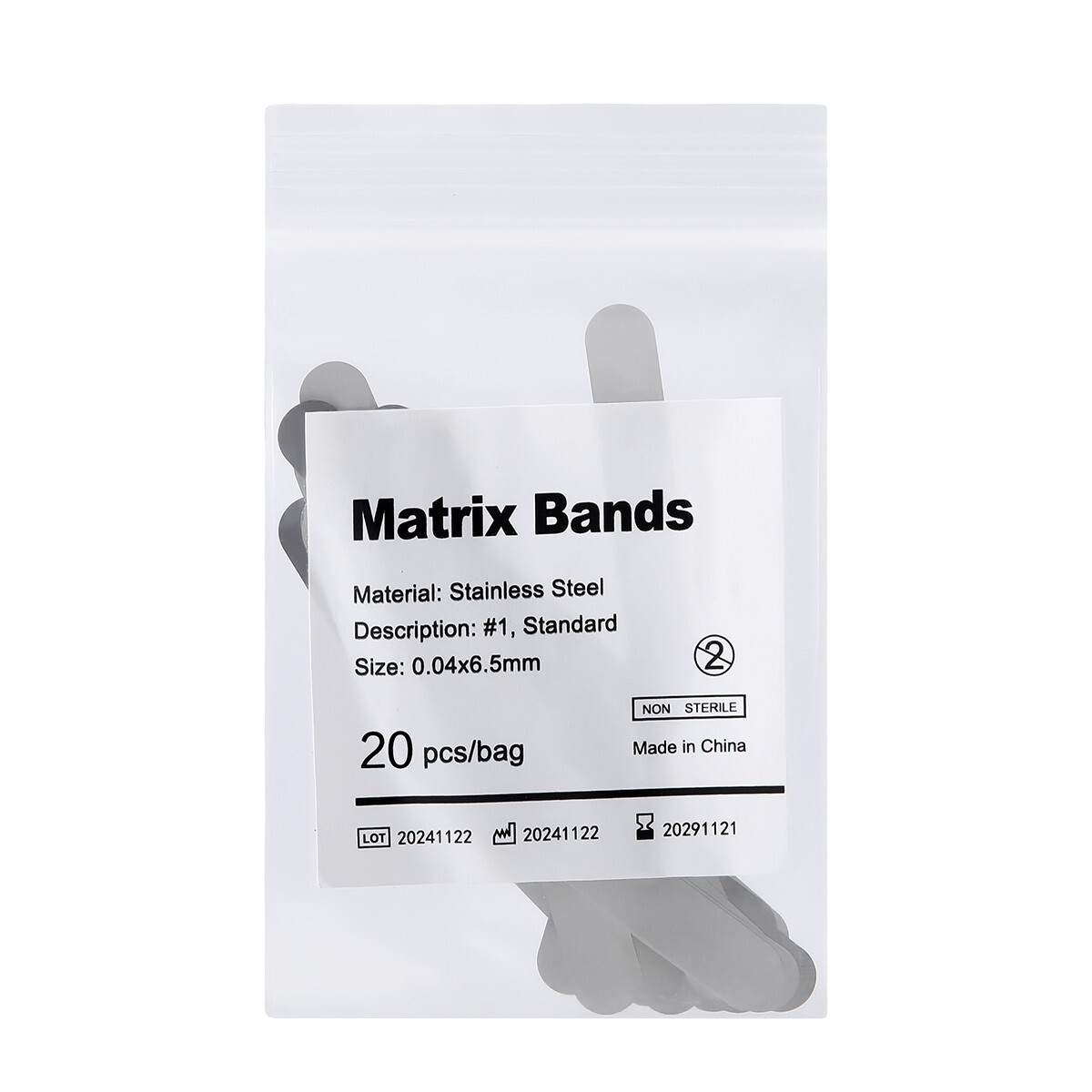 AZDENT Dental Matrix Bands Inch 0.04mm Regular Tofflemire Type 20pcs/bag