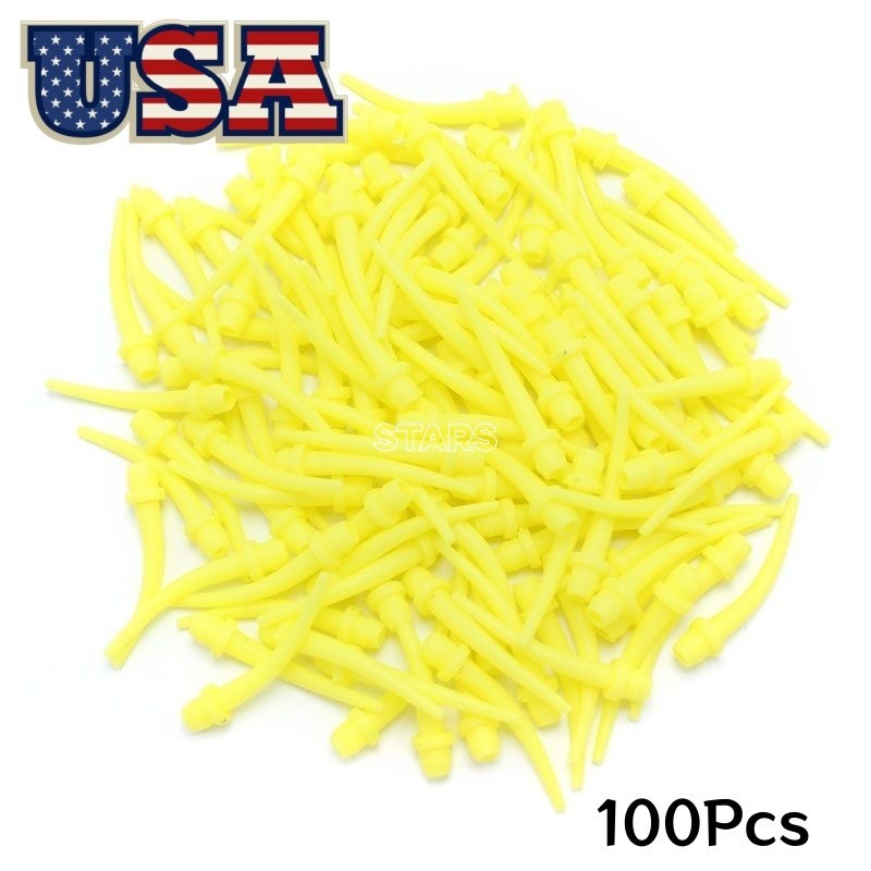 Dental Mixing Tips impression Silicone Rubber Mixer Tip Yellow Long 7cm/Short 5c