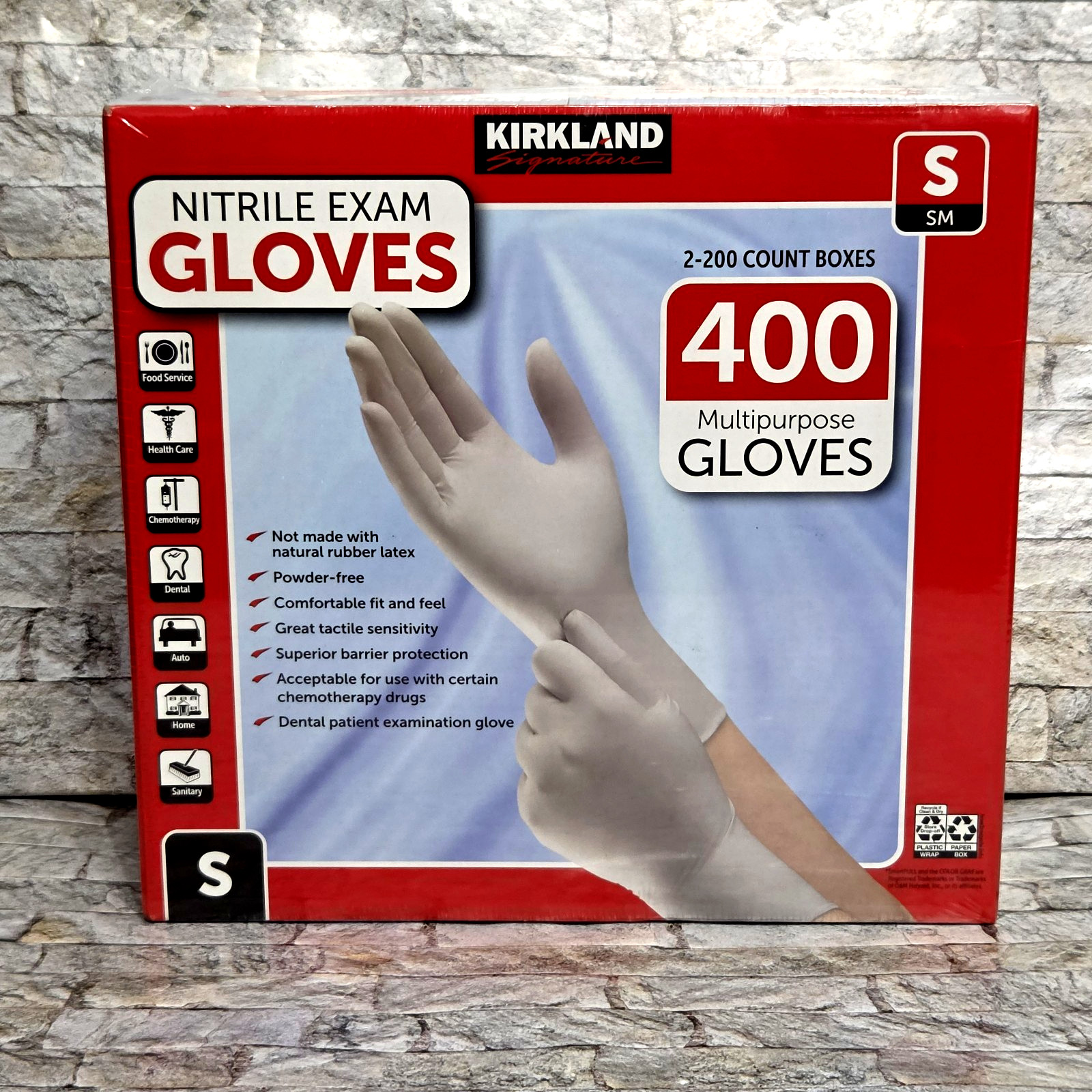 Kirkland Signature Nitrile Exam Gloves 400 Count *Small *Powder & Latex Free
