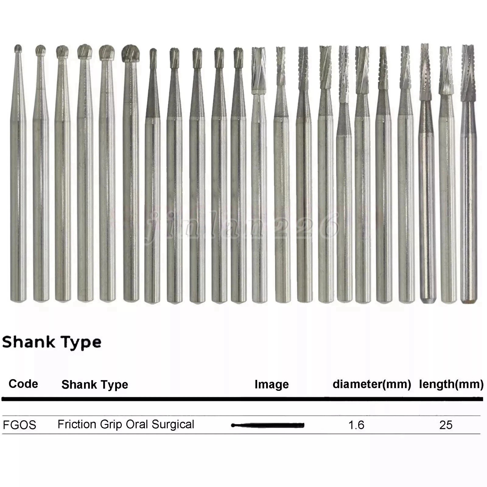 5-50pcs Dental Carbide Surgical Round Burs FG Long Surgery Friction Grip 25mm