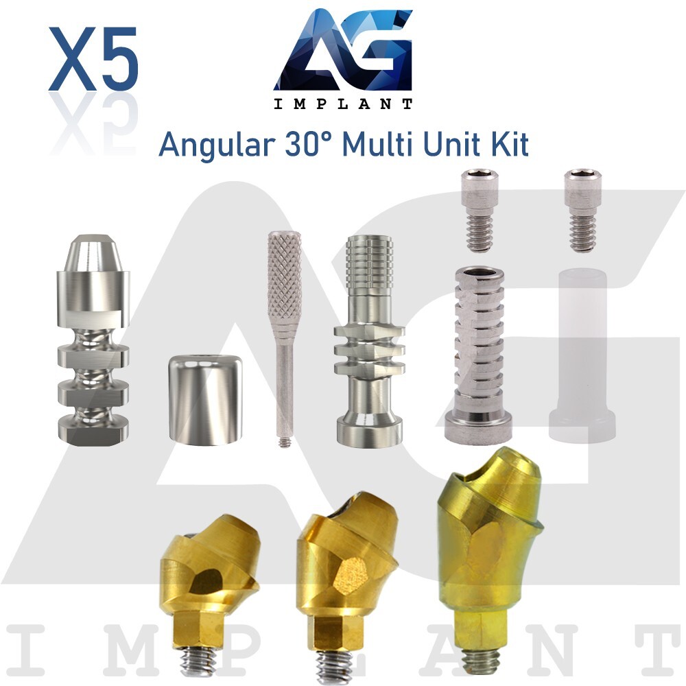 5 Angular 30° Multi Unit 1.6 Prosthetic Full Kit Internal Hex With Screw