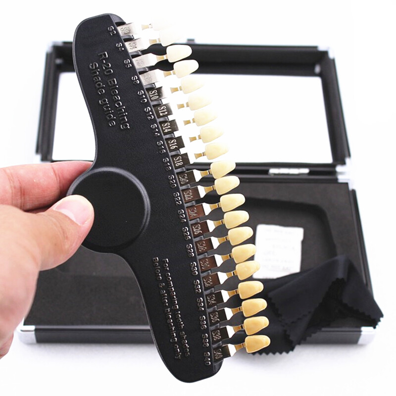 Dental 20 Colors Tooth Whitening 3D Shade Guide Color Comparator with Mirror US