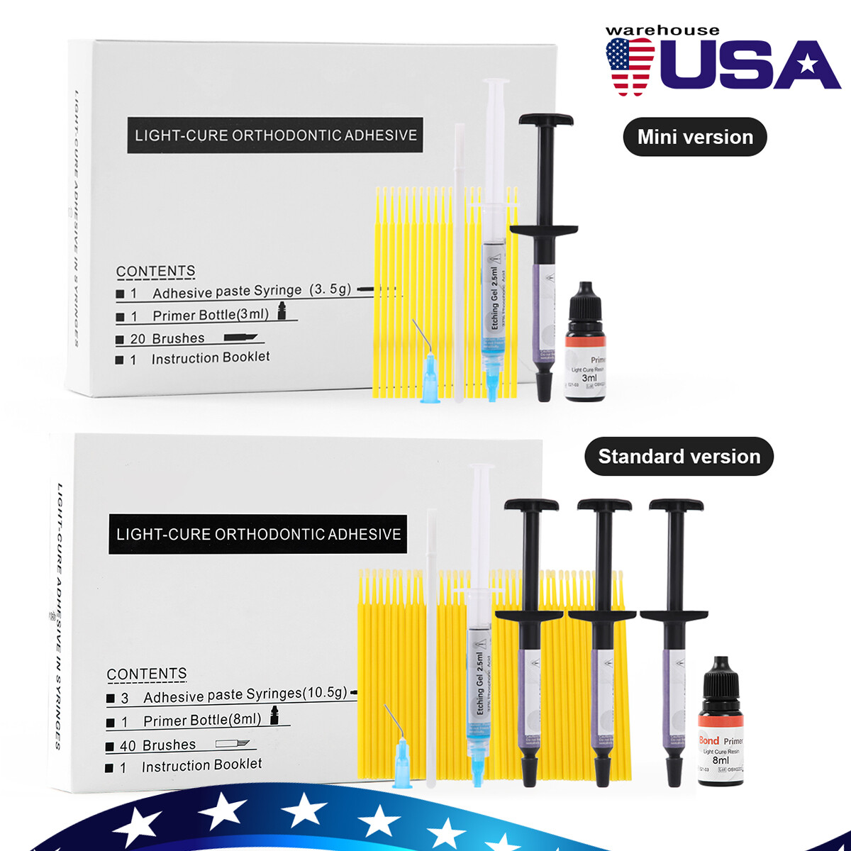 Sistema de pegado de resina de gel ortodoncia dental para curar los brackets
