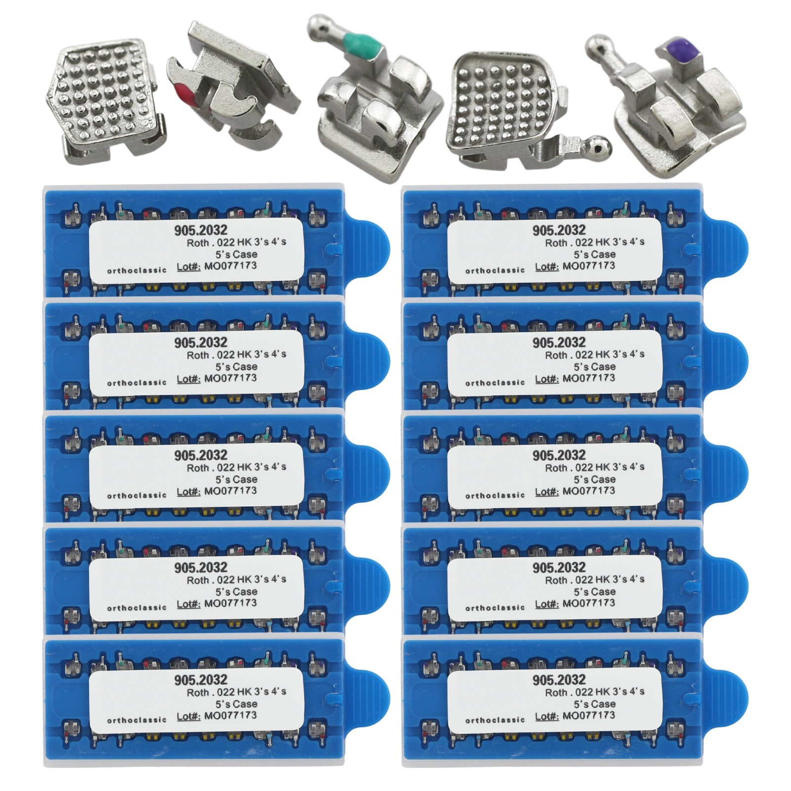 10Kits Dental Orthodontic Metal Brackets Braces Mini Roth 022 345 Hooks 5-5 MIM