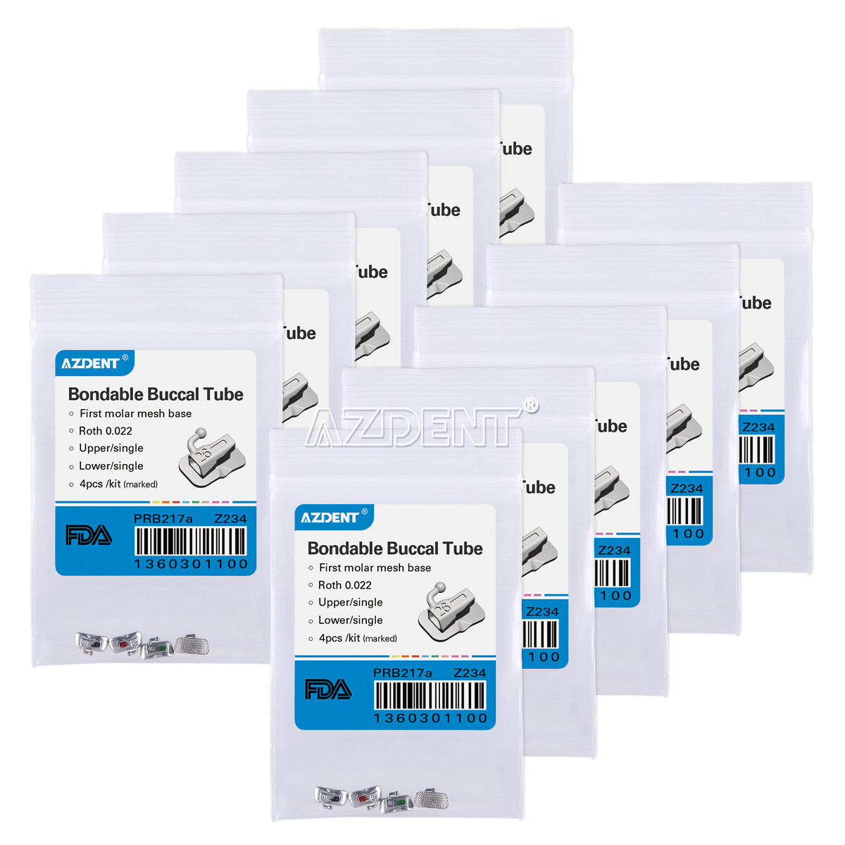 20X Tubos bucales individuales de ortodoncia dental Roth 022 1er molar Bondable