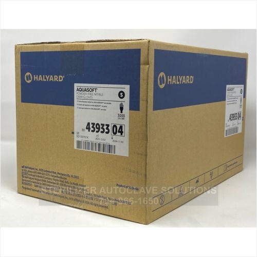 CASE of 3000 SMALL Halyard AQUASOFT* Nitrile Exam Gloves 43933