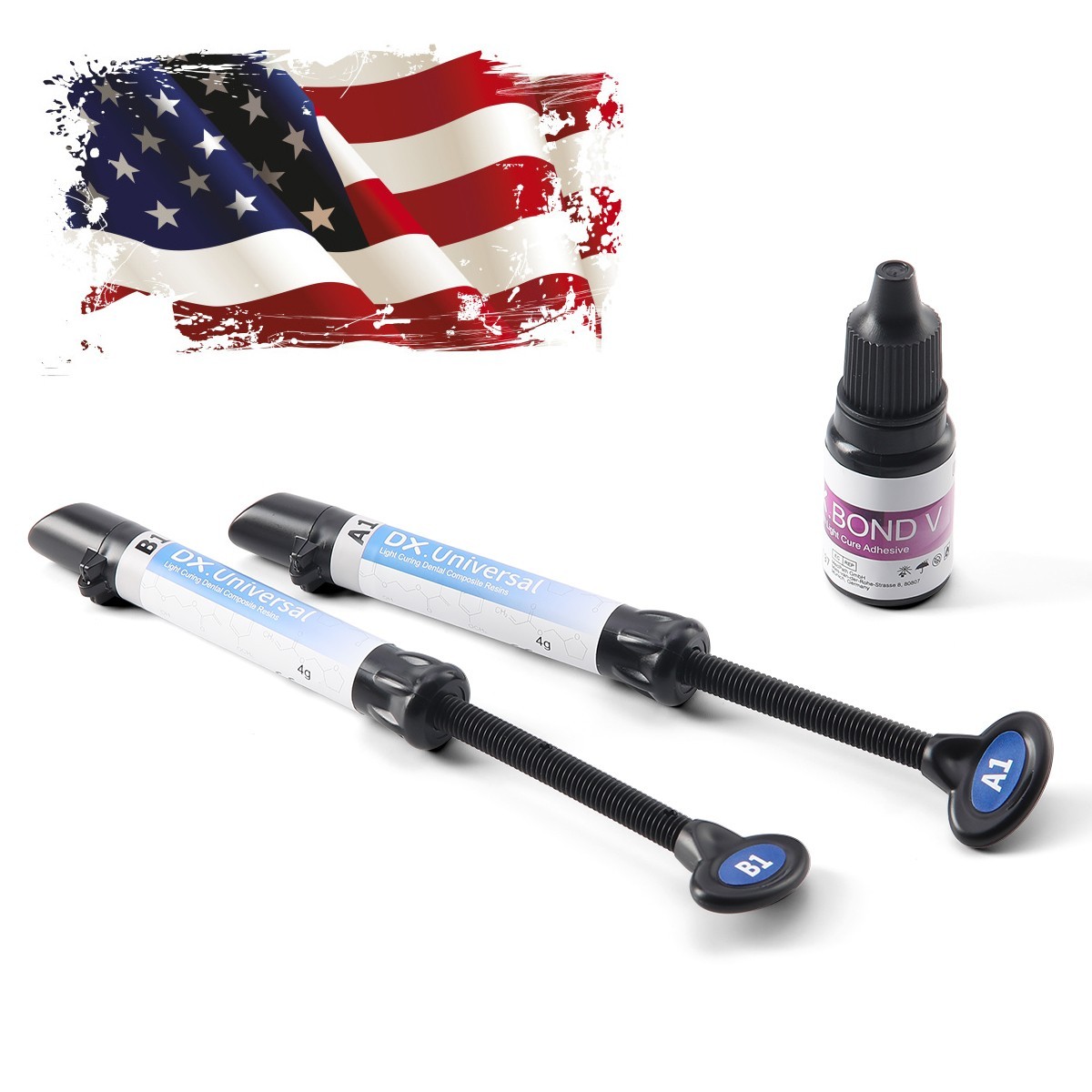 Dental Light Cure Composite kit A1,A2,A3,A3.5,B1 Resin Etching Gel Bonding