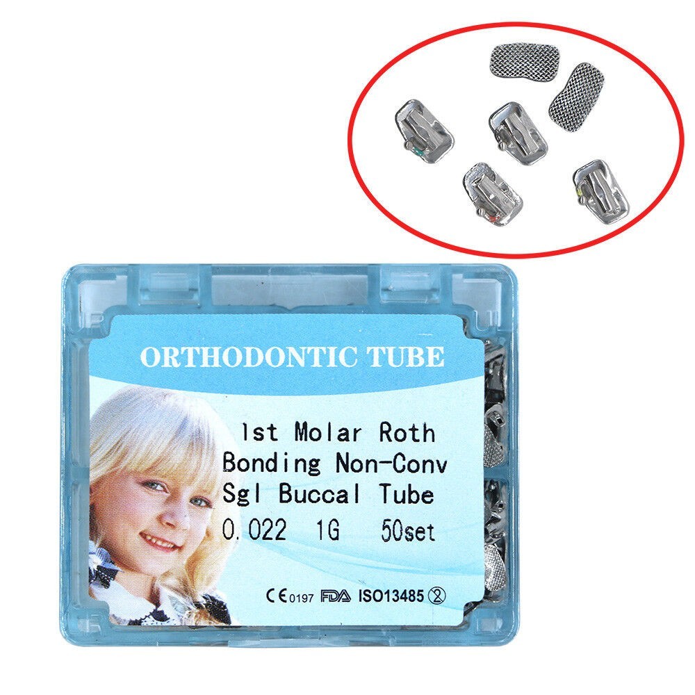 Dental Orthodontic Tube Bonding non-convertible single Roth 0.022 1G 200pcs/box