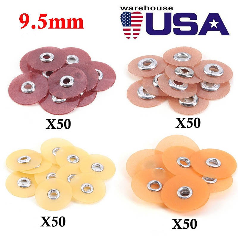 200pcs Dental Coarse/Medium/ Fine/Superfine Finishing Polishing Discs 9.5mm
