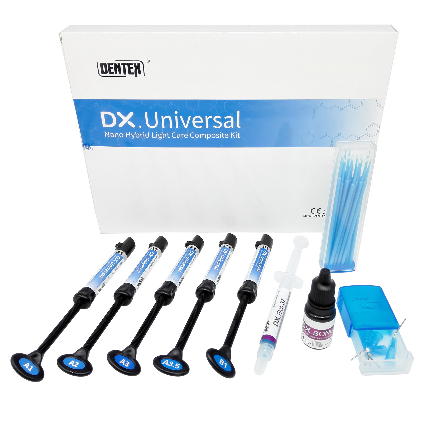 dental resina de compuesto de cura Dentex Light Kit A1 A2 A3 A3.5 B1 Shade