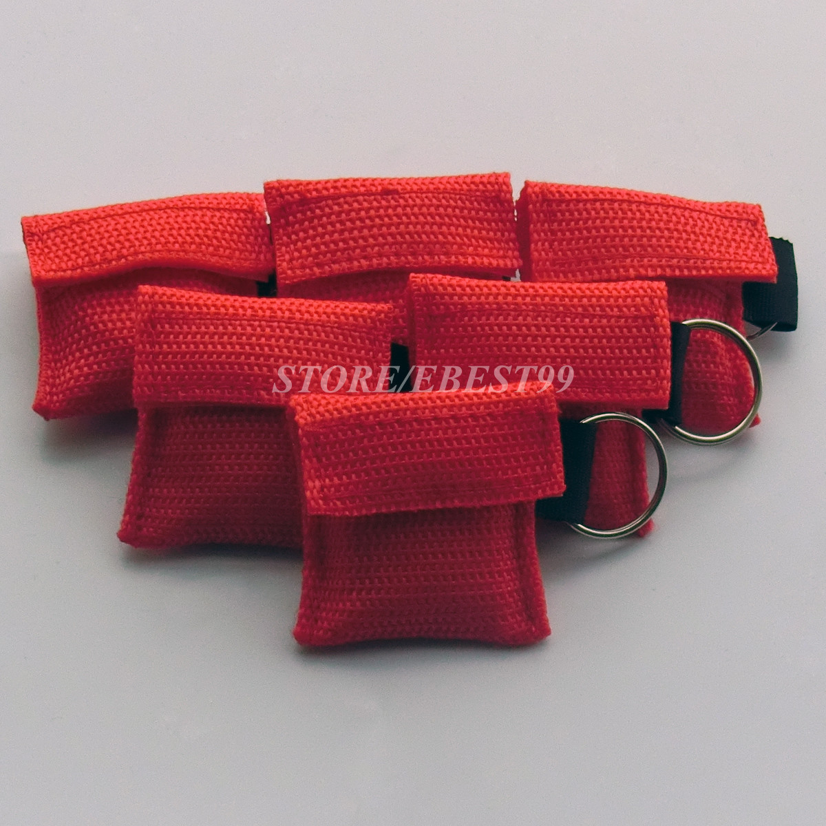 100pcs Transparent CPR Mask NO LOGO Keychain Pouch First Aid Resuscitation