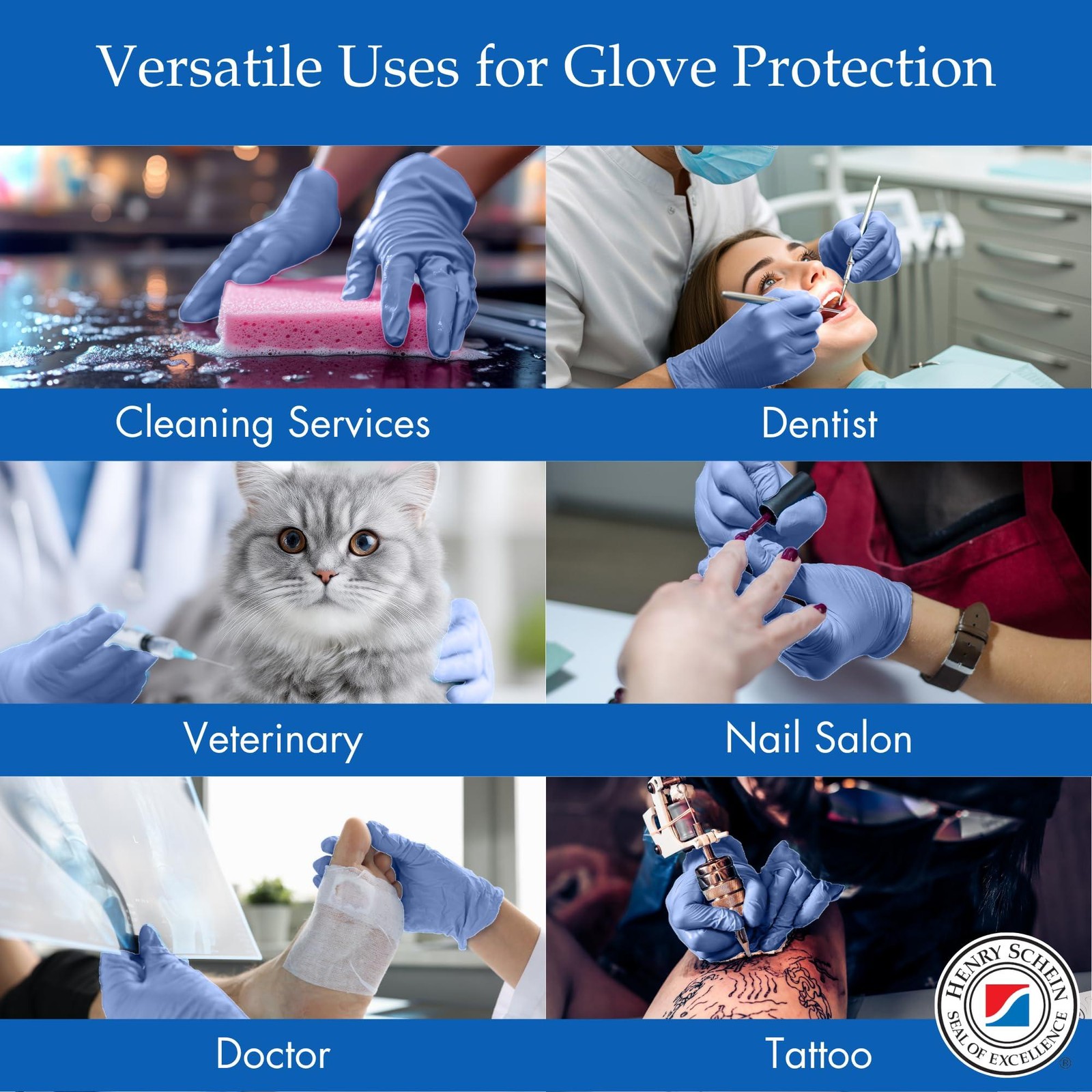 Henry Schein Criterion N200 Nitrile Exam Gloves, Latex-Free, Textured, Blue, Dis