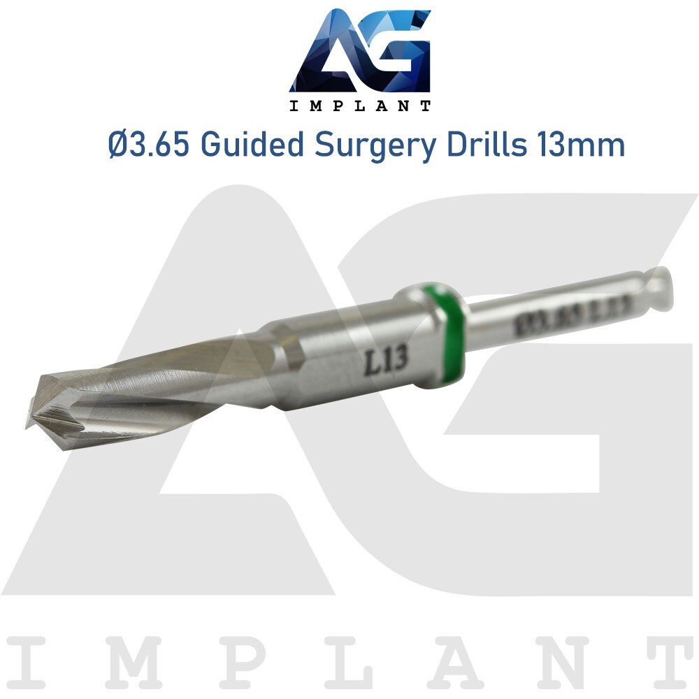 Dental Straight Guided Stopper Drill 3.65mm Full Set With Guide Sleeve Green