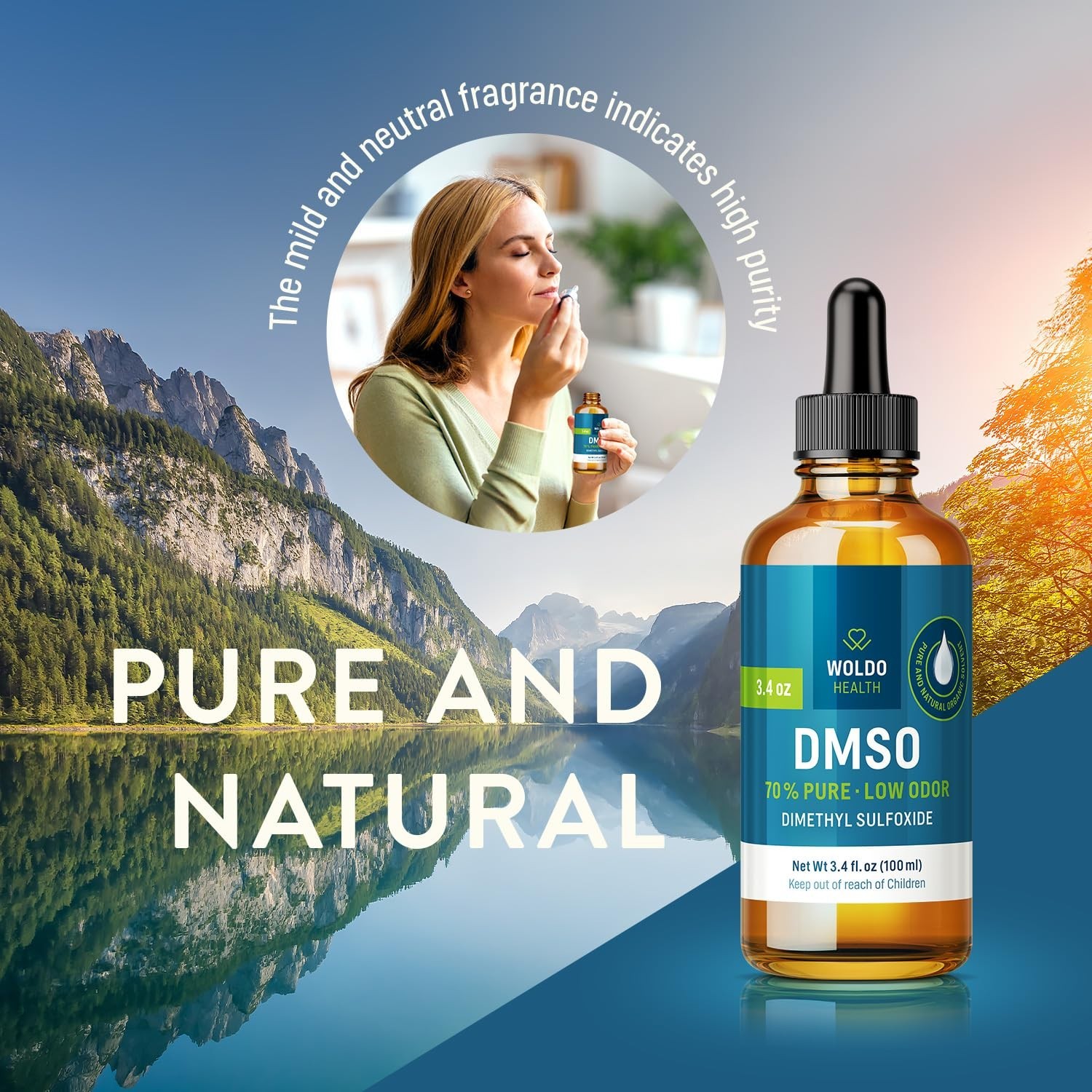 WoldoHealth DMSO 70% Liquid 100ml Pharmaceutical Grade Dimethyl Sulfoxide Droppe
