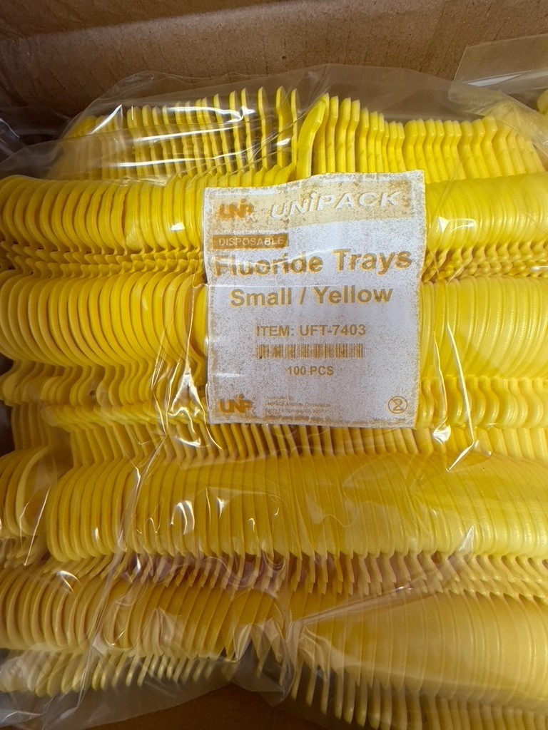 UNIPACK MEDICAL CORP Fluoride Trays Small Yellow 100PCS/BAG