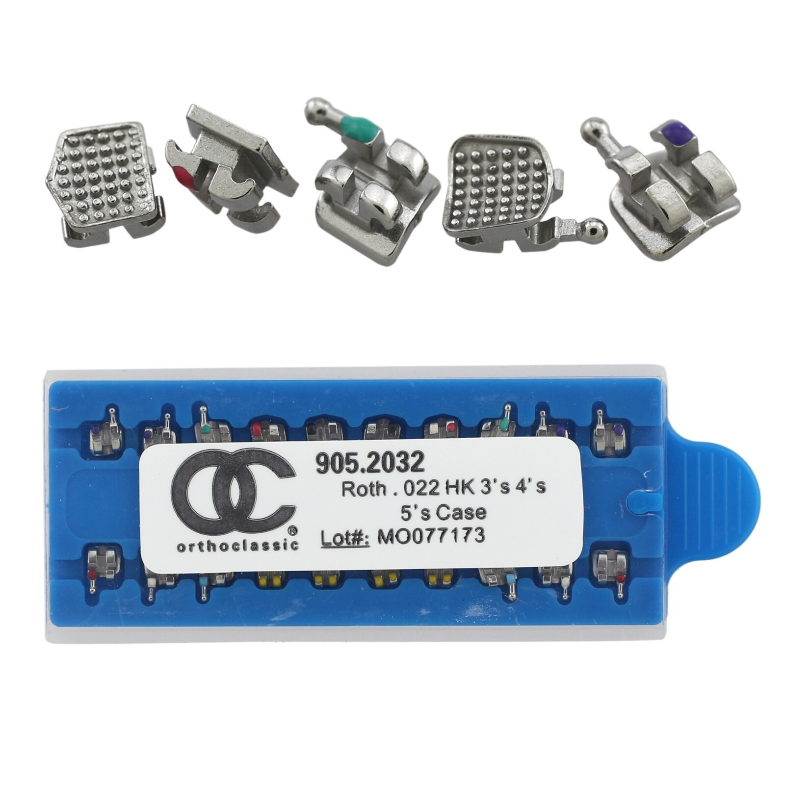 OC Roth Orthodontic Bracket Slot 022 345 Hooks Dental Braces Metal MIM Mini Blue