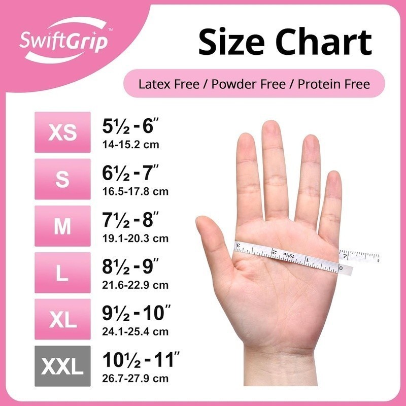 Pink Nitrile Disposable Gloves Powder Free Food Safe Ambidextrous Latex Allergy